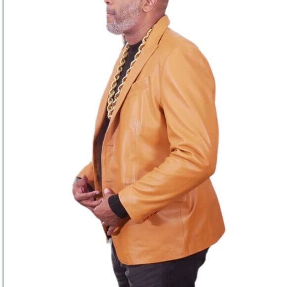 JAKEWOOD - Buttersoft Leather Blazer Style # 7000 in Green - Picture 3 of 8